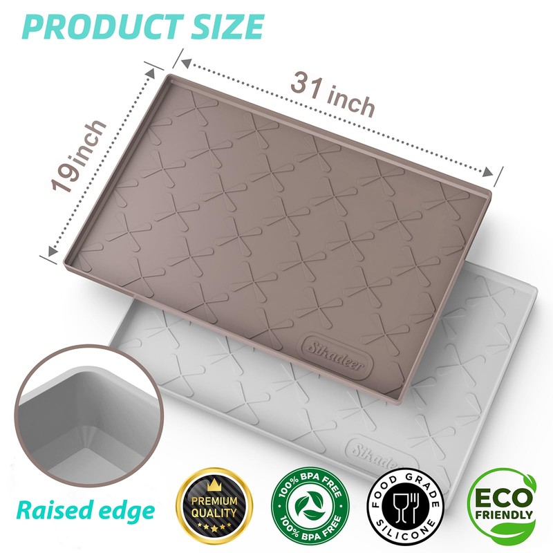 SIKADEER 31" x 19" Under Sink Mat Waterproof, Silicone Mat