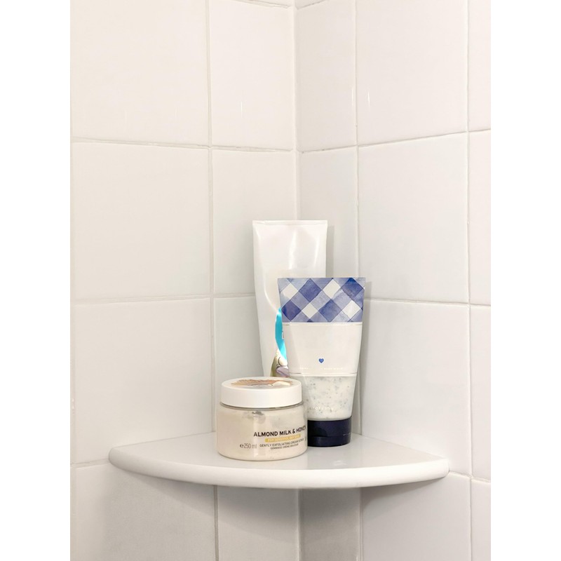 Marble Object Premium White Corner Shelf 9" Polished Shower Shampoo