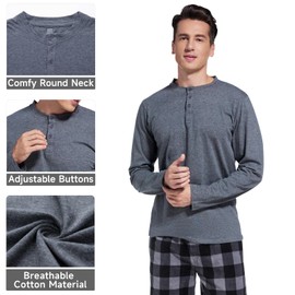 DG Hill Pajama Pants Men - Mens Pajamas Set Flannel PJ Cotton Top PJS Sets - Fleece Pajama Pants Sleep Loungewear Sets