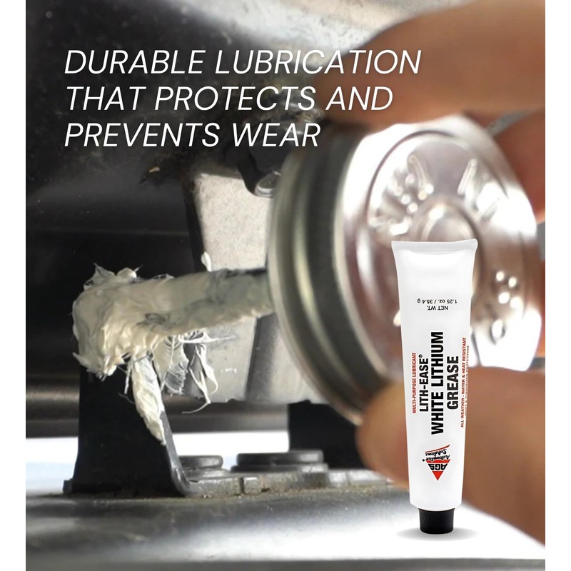 AGS Lith-Ease White Lithium Grease 1.25 oz Bundle with Microfiber