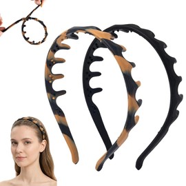 Axewqn 2 Pcs Silicone Headband for Women, Non-Slip Flexible Hairbands Comb Headband with Teeth Comfortable and Durable Hair Accessories for All Day Wear