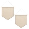 LXUEJIE 2 Pcs Blank Pennant Flag, Cotton Canvas DIY Banner,