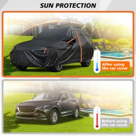 Custom Fit Waterproof Car Cover for Mazda CX-5 2013-2025, Outdoor Car Cover All Weather Protection Sun UV Snow Hail, SUV Car Covers with Door Zipper/Reflective Strip, Indoor/Outdoor SUV Car Covers
