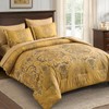 Mybedsoul Gold Queen Comforter Set, 7 Pieces Boho Bed in