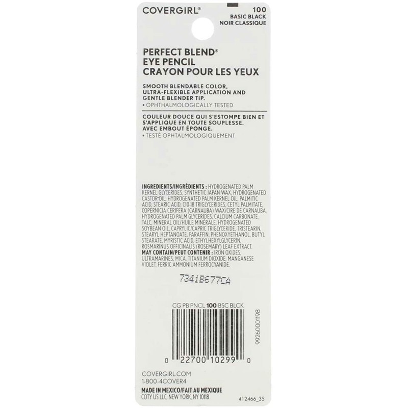 CoverGirl Perfect Blend Eye Pencil, Basic Black [100], 0.03 oz