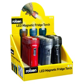 Rolson 61593 Fridge Magnet Torch, Black