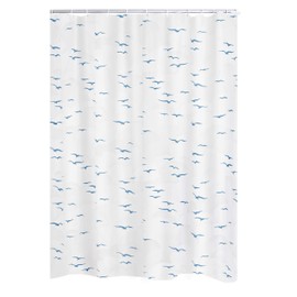RIDDER Sylt Replacement Foil Shower Curtain, 100% PEVA, Blue, Approx. 210 x 170 cm