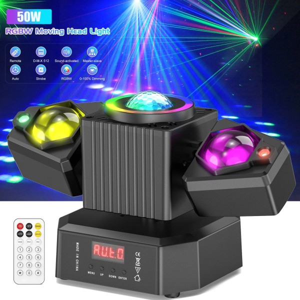 HOLDLAMP Moving Head Party Light Rotating Disco Ball Laser Beam