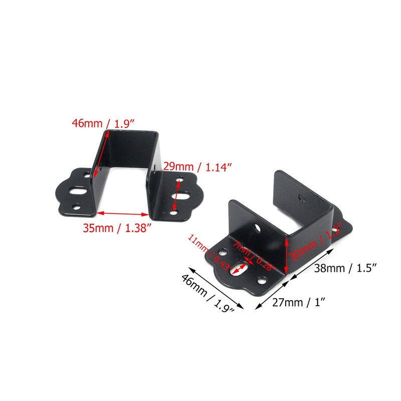 Coshar 4Pcs Heavy Duty Bed Rail Fittings Black Bed Frame