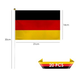 XMNIVATE Pack Of 15 German Hand-Cranked Flags, German Flags, German Logo Hand-Cranked Flags, Decorative Flags For Sporting Events, Flag Accessories