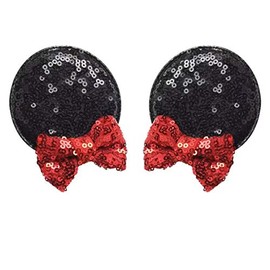 CLGIFT Minnie Ears Baby/Toddler Headband, Minnie Baby Ears, Minnie Ears Baby Headband, Toddler Headband (Classic Red Hair Clip)