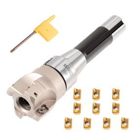 MACHALLY R8 FMB22 Face Mill and Insert Set, R8-FMB22 Arbor with 7/16-20UNF Thread, BAP400R-50-22-4T 50MM Face Milling Cutter, 10PCS APMT1604 Carbide Inserts and T15 Wrench