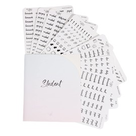 In The Slightest - Student Planner Stickers - Clear Black Foil - School - Study - Icons - Tests - Homework - Over 600 Stickers - Folder Included - Minimal - Midnight