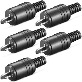 Speaker Plug | with Screw Connection | Straight Screwable Kink Protection 2.2 mm | Boxes Audio Adapter Cable Connection Speaker Plug | Black | Pack of 5