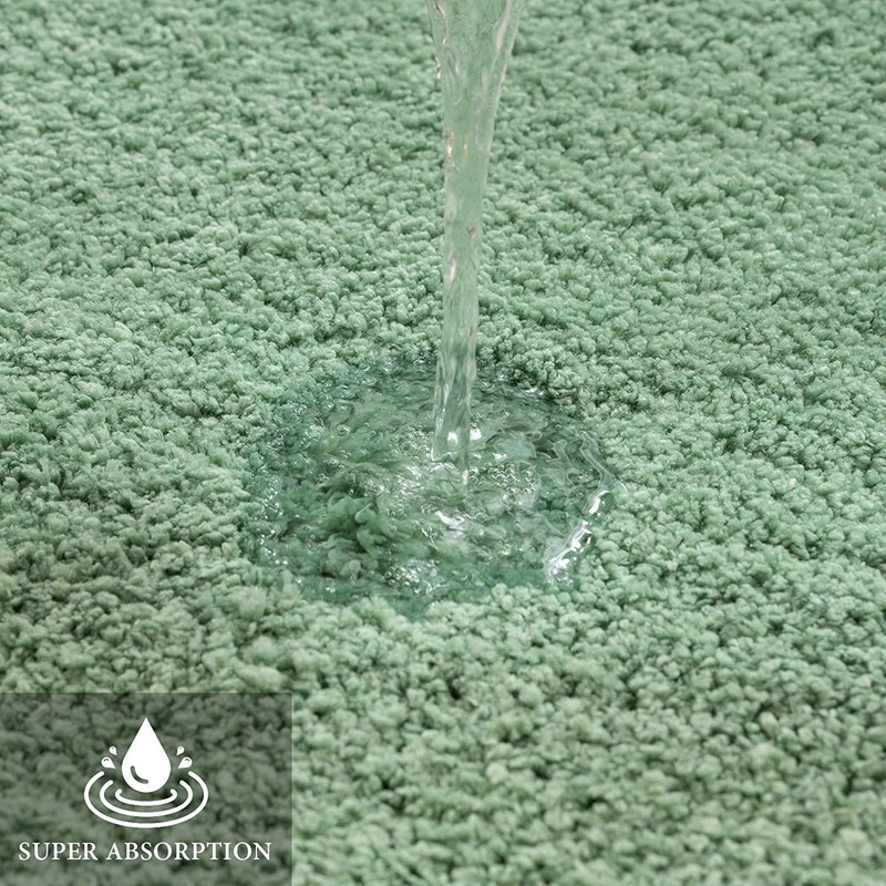 MIULEE Extra Thick Non Slip Bathroom Rug Shaggy Soft Bath