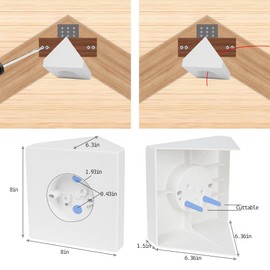 Ceiling Fan Mounting Bracket Kit,Ceiling Fan Angle Mount Box Fits FB900-1 Cathedral Ceiling Angles of 80° or Up, White. (2)