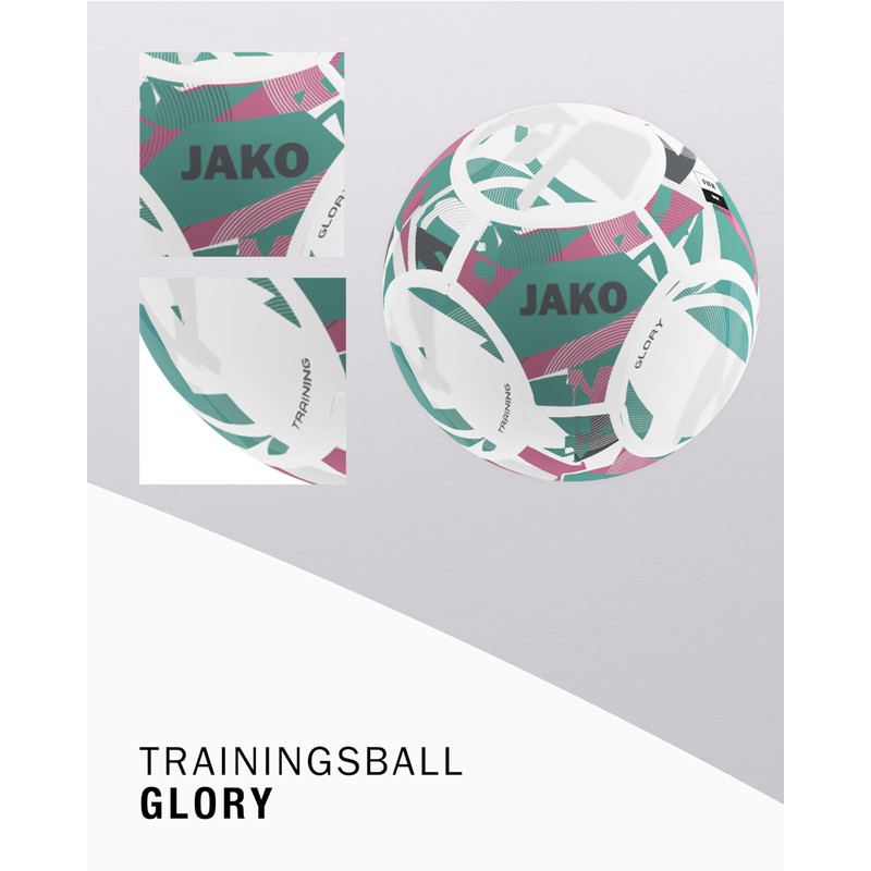 JAKO Glory Training Ball, White/Rose/Cool Grey, 5