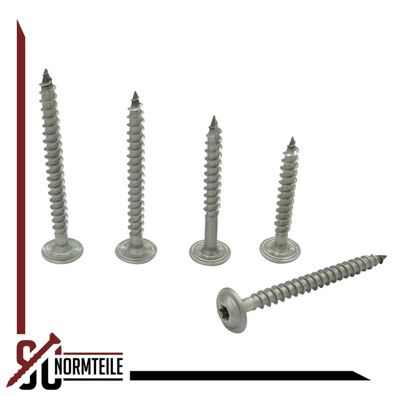 Flat Head Wood Screws with Hexalobular Socket (TX) - 8