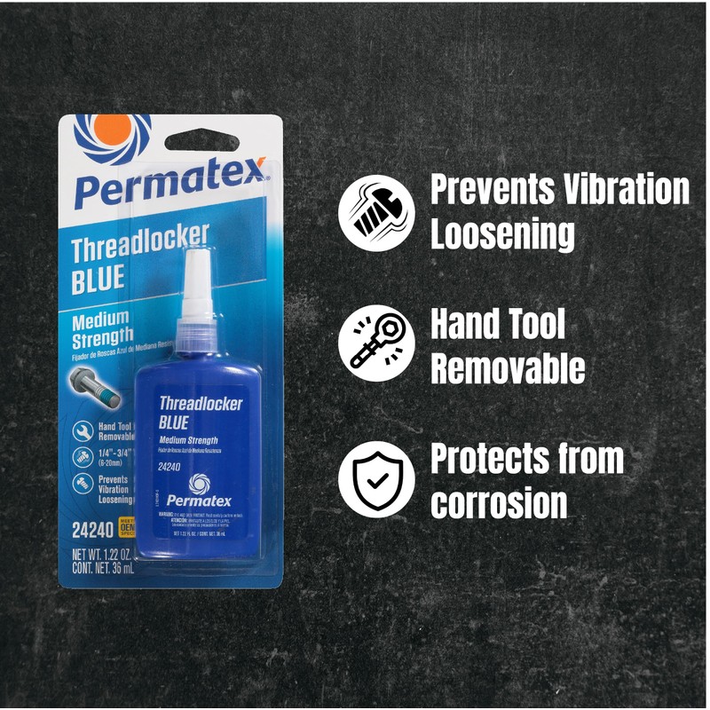Permatex 24240 Threadlocker Blue Medium Strength,Thread Lock & Screw Glue
