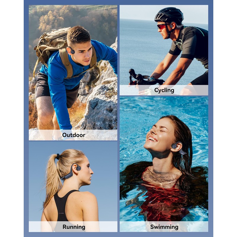 Voistek Bone Conduction Headphones Wireless Bluetooth, Open Ear Adjustable Bone