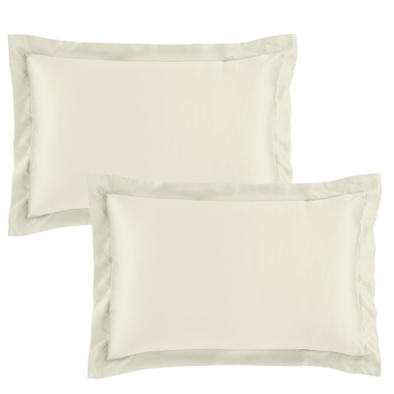 Catherine Lansfield Silky Soft Satin Oxford Pillow case Pair Champagne