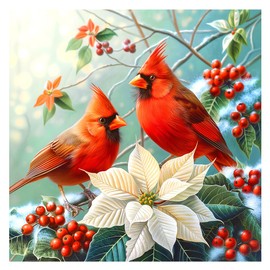 AMORARS 5D Diamond Painting Kit for Adults, Cardinal Diamond Art Beginners - DIY Full Diamond Dot Gem Art Paintings, Suitable Gifts, and Home Decoration Crafts, 12x12Inch