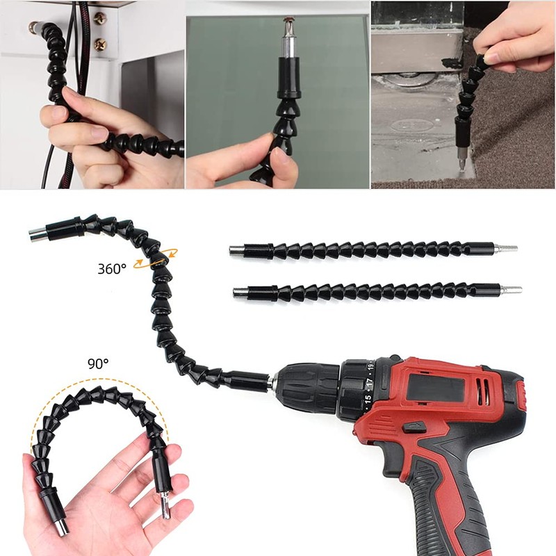 11.7in Flexible Screwdriver Bit Extension Kit - 10pc Set with
