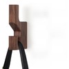 Walnut Wood Wall Peg Rack Hooks 2 Pack, Natural Wooden