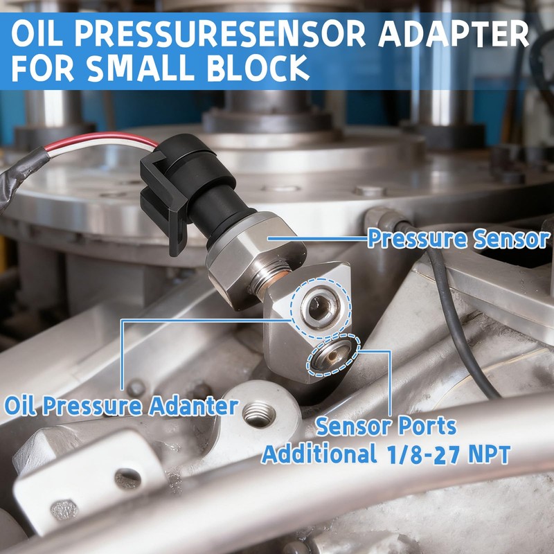 Oil Pressure Sensor Adapter Fittings Kit Includes 1/8-27 NPT Port