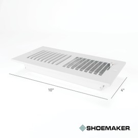 Shoemaker Manufacturing, Soft White, 10x4, Premium Sidewall or Ceiling Register, All Steel Construction Vent Cover