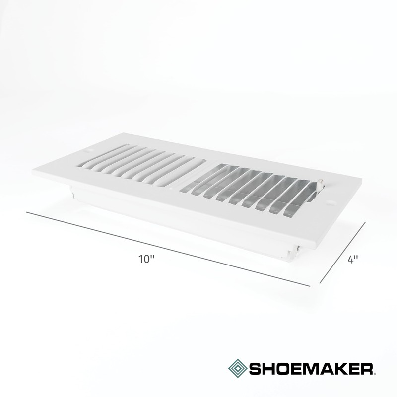 Shoemaker Manufacturing, Soft White, 10x4, Premium Sidewall or Ceiling Register,