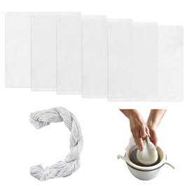 5 Pieces of Filter Cloth, 1 Piece of Cotton Thread, Coarse Cotton Cloth for Filtration, Hengshiping Fine Grain Cloth, Cooking Coarse Cotton Cloth, Fruit Milk Filter Cloth.