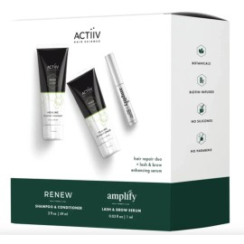 Actiiv Renew Amplify Hair Shampoo Treatment & Conditioner Lash & Brow Trio