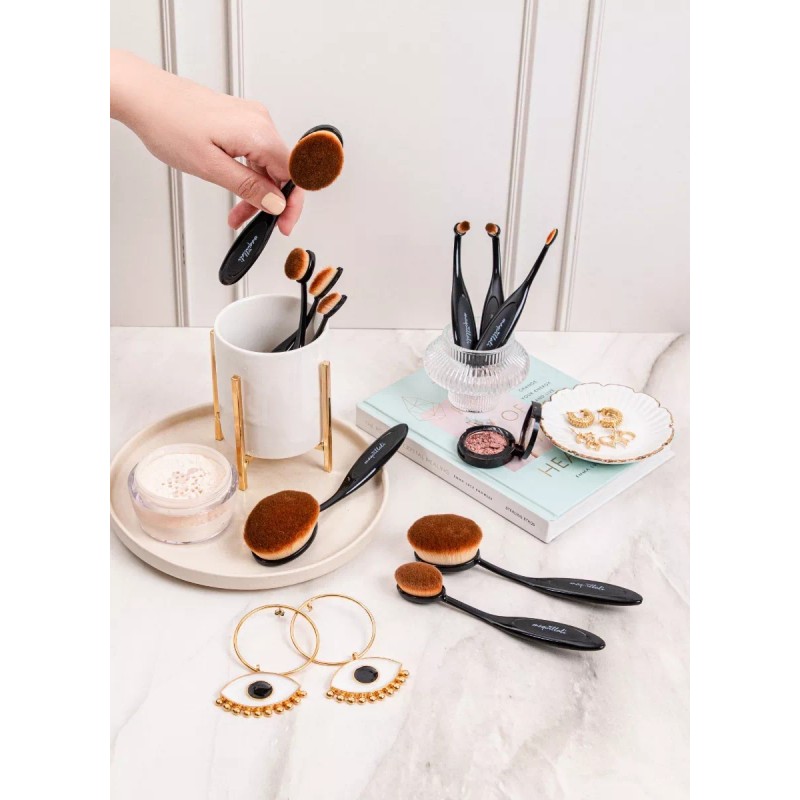 Maquillali 10 Brochas Oval Multifunciones Alta Calidad Envió Gratis