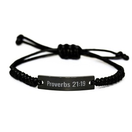 Proverbs 21 19 Bracelet Proverbs 21:19 Gift Bible Verse Stainless Steel Bracelet Jewelry Proverb