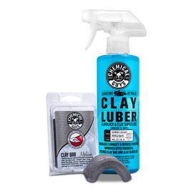 Chemical Guys Clay Bar Kit, Medium Duty with Luber Synthetic Lubricant – Removes Embedded Dirt, Restores Smooth Paint, Preps for Wax and Sealant - Safe for Cars, Trucks, SUVs, 16 oz, 2 Items