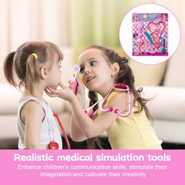 EAVUYIS 6-teiliges Doktorkoffer Kinder Mit Stethoskop, Thermometer und Spritze - Geschenk für Kinder Rollenspiele Spielzeug ab 3 Jahren