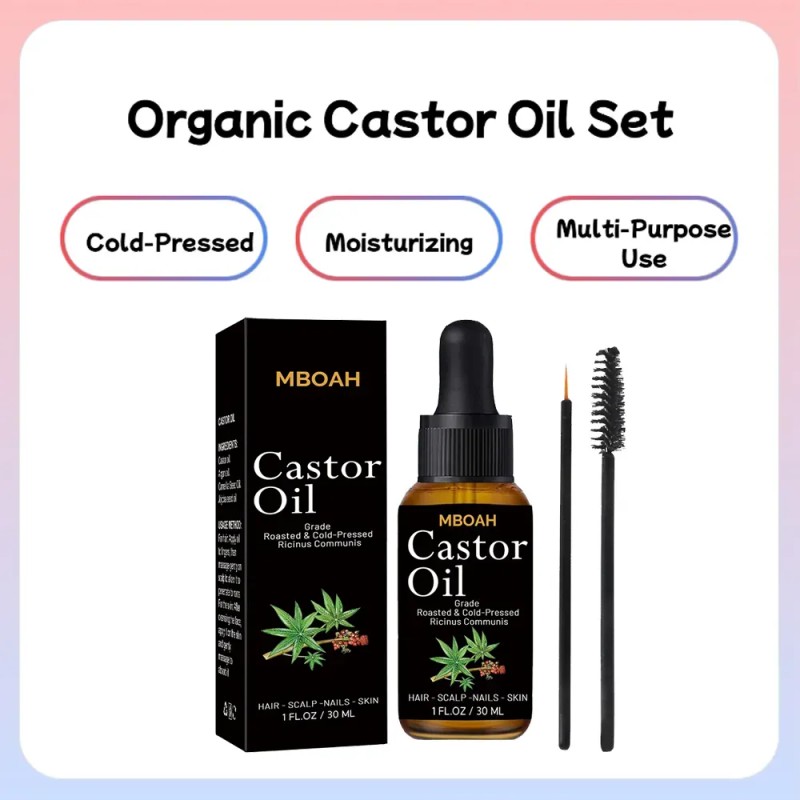 Aceite De Ricino Mboah Grado Cosmético 2 Frascos 30 Ml