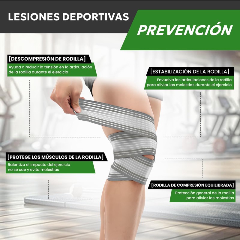 MOSU Vendaje de Compresión Elástico Extra Largo para Rodillas, Soporte