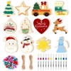 Comesix 60 PCS DIY Wooden Christmas Ornaments to Paint Kit