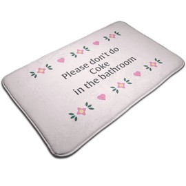 AnnaLice - Tapete de baño para no Hacer Coke en el baño, Alfombra Blanca de 19.531.5 Pulgadas para Tina, decoración Divertida, Linda Felpa, acogedora Alfombrilla de Terciopelo Absorbente de Agua,