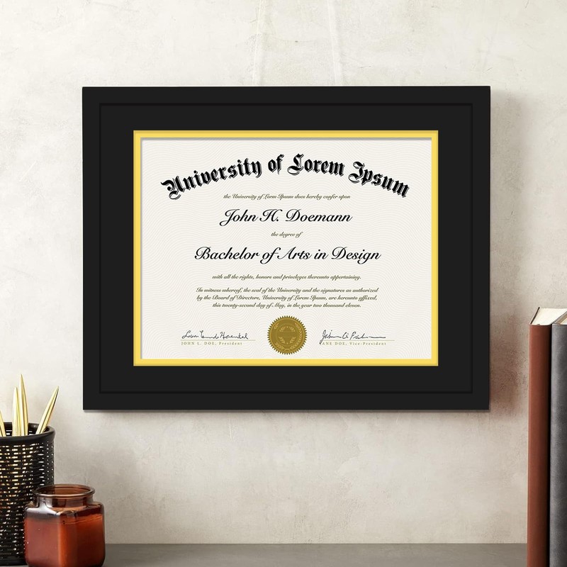 Fxojyvo Black 11x14 Diploma Frame, Display Document 8.5 x 11
