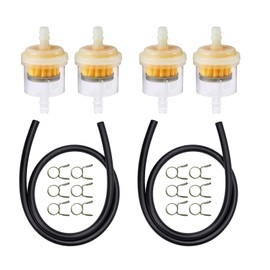 MAEXUS Gasoline Hose and Fuel Filter Set with 2 Fuel Hoses + 8 Lips with 4 Filters, Magnetic-In Construction Fuel Filters, Universal Oil Resistant Hose and Clip Set to Prevent Aging and Bursting