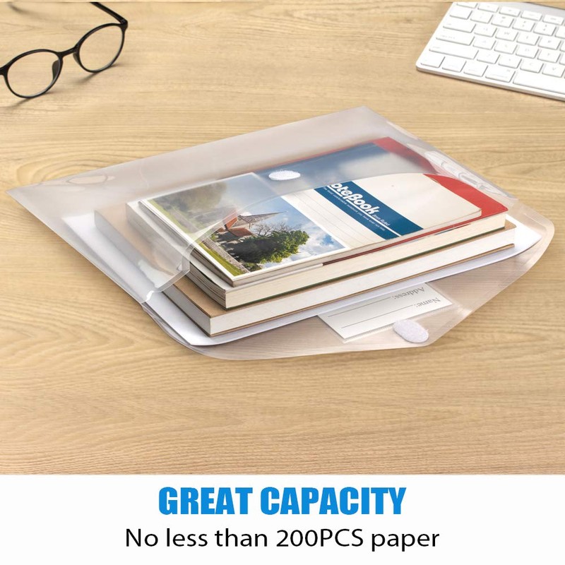 Sooez 24 Pack Plastic Envelopes Poly Envelopes, Clear Document Folders