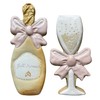 LILIAO Champagne and Champagne Glass with Ribbon Cookie Cutter for