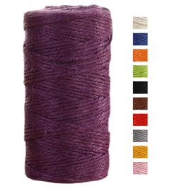 JeogYong Jute Twine String 2mm x 100m Natural Coloured Jute String 3-ply Garden Twine Kitchen Cord Thick Rope for Decoration Floristry, DIY Arts & Crafts, Bundling, Wrapping (Dark purple)