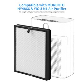 XBWW HY4866 H13 True HEPA Replacement Filters Compatible with Morento HY4866 and YIOU M1 Air Cleaner Purifier, 4 Packs