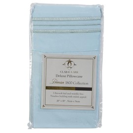 Clara Clark Premier 1800 Collection Pillowcase Set - King Size, Light Blue Aqua
