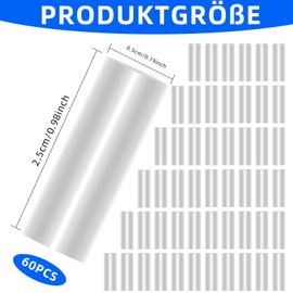 Notoke Pack of 60 Transparent Shoelaces Ends, Plastic Shoelaces Shortening, Shoelace Repair, Rope Head Sealing Shrink Tube Agglets for Shoelaces, transparent, Unit size