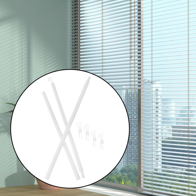 Clear Blind Wand 1 Set with Hook Detachable Vertical Window